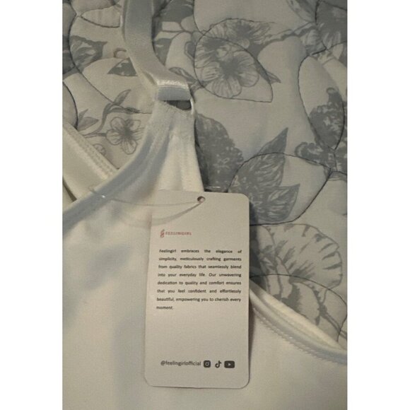 FeelinGirl White Shaping Bodysuit With Built-In Bra, Adjustable Straps, Medium - Picture 10 of 12